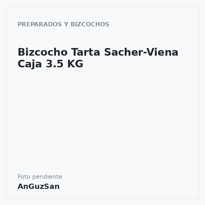 Bizcocho Tarta Sacher-Viena Caja 3.5 KG · Marti Braun