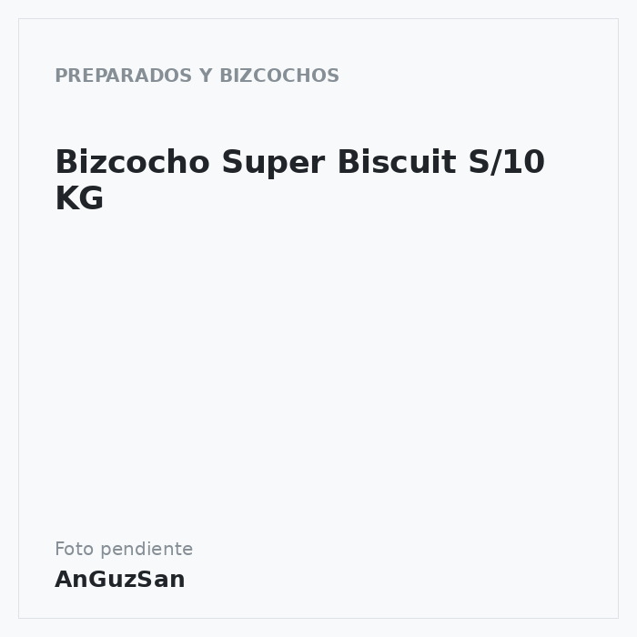 Bizcocho Super Biscuit  S/10 KG · 10 unidades · Bayogar