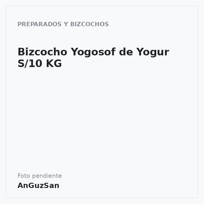 Bizcocho Yogosof de Yogur S/10 KG · 10 unidades · Komplet