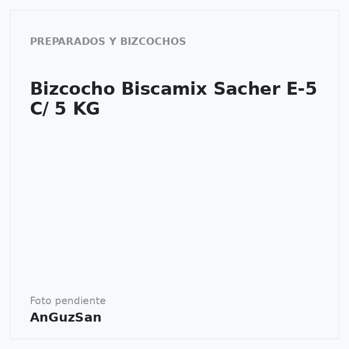 Bizcocho Biscamix Sacher E-5 C/ 5 KG · 5 unidades · Zeelandia