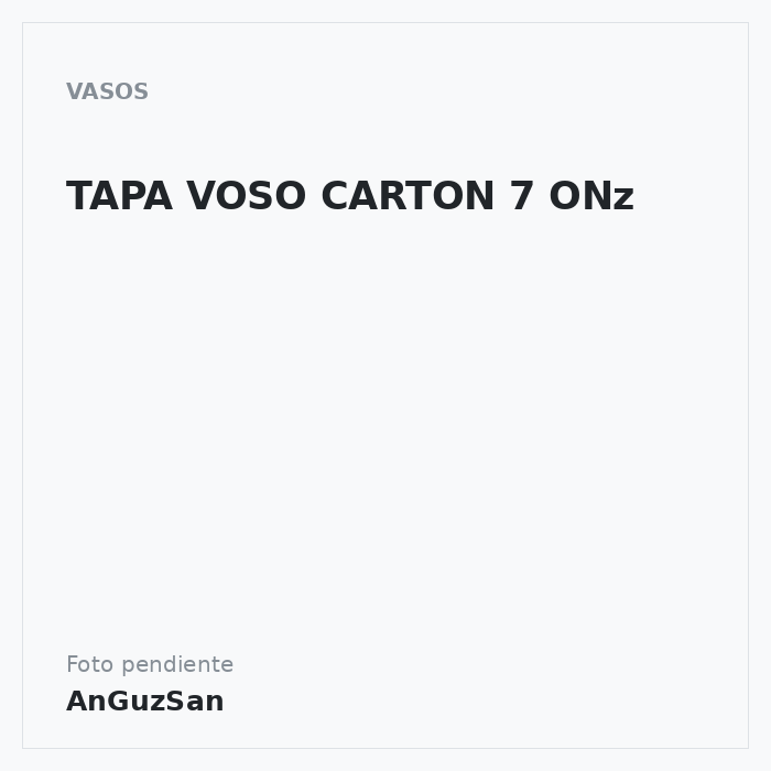 TAPA VOSO CARTON 7 ONz