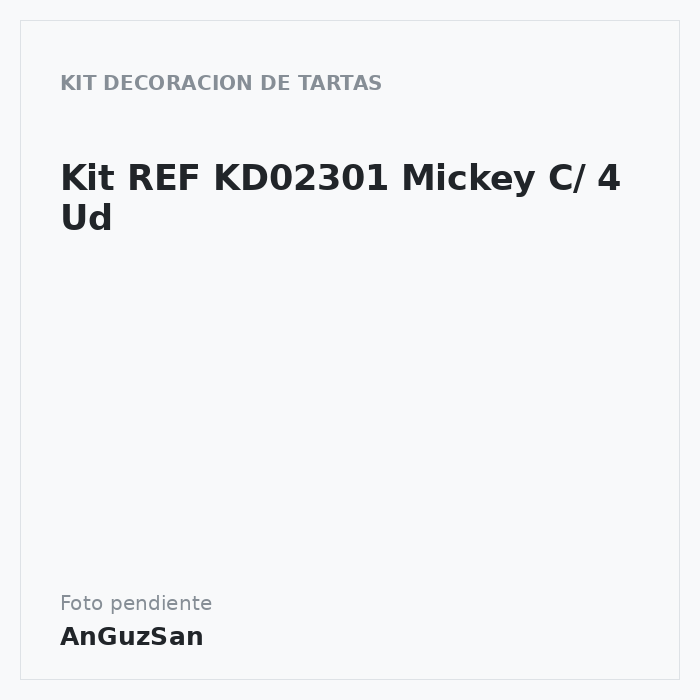 Kit REF KD02301 Mickey C/ 4 Ud · 4 unidades · Artipas