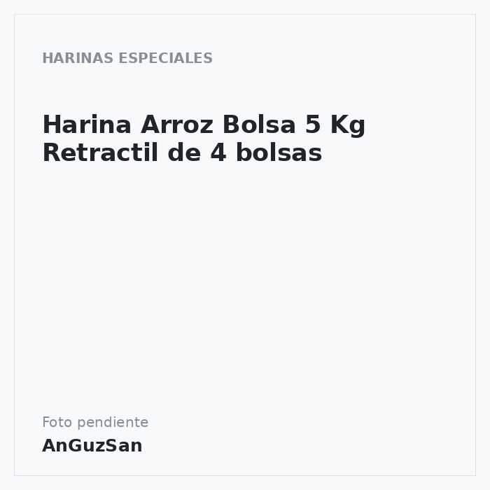Harina Arroz Bolsa 5 Kg Retractil de 4 bolsas · Niño