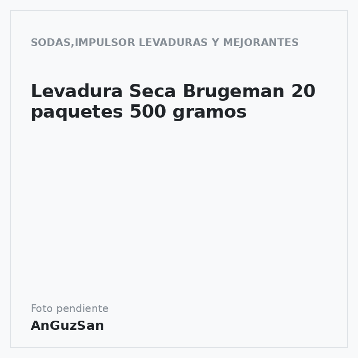 Levadura Seca Brugeman 20 paquetes 500 gramos
