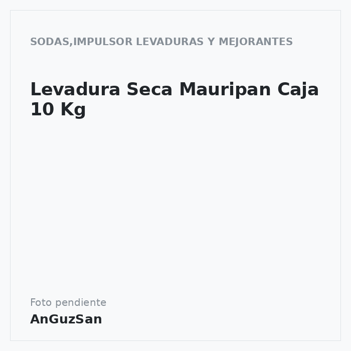 Levadura Seca Mauripan Caja 10 Kg · 10 unidades