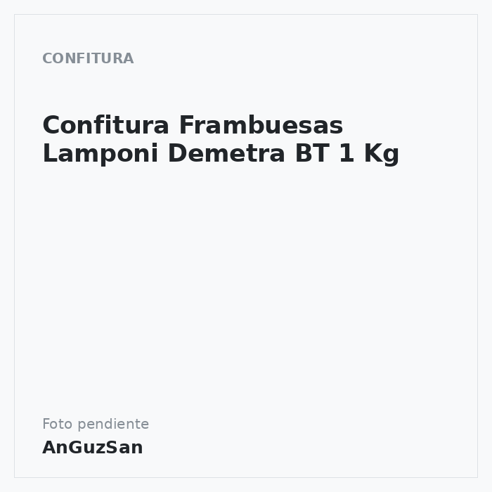 Confitura Frambuesas Lamponi Demetra BT 1 Kg