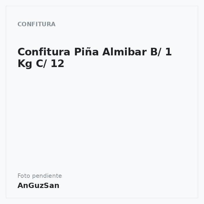 Confitura Piña Almibar B/ 1 Kg C/ 12