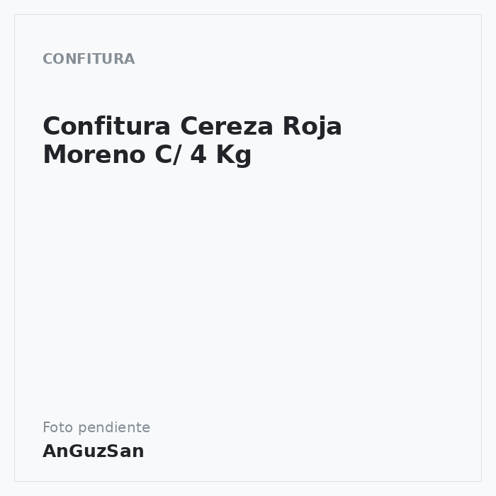 Confitura Cereza Roja Moreno C/ 4 Kg