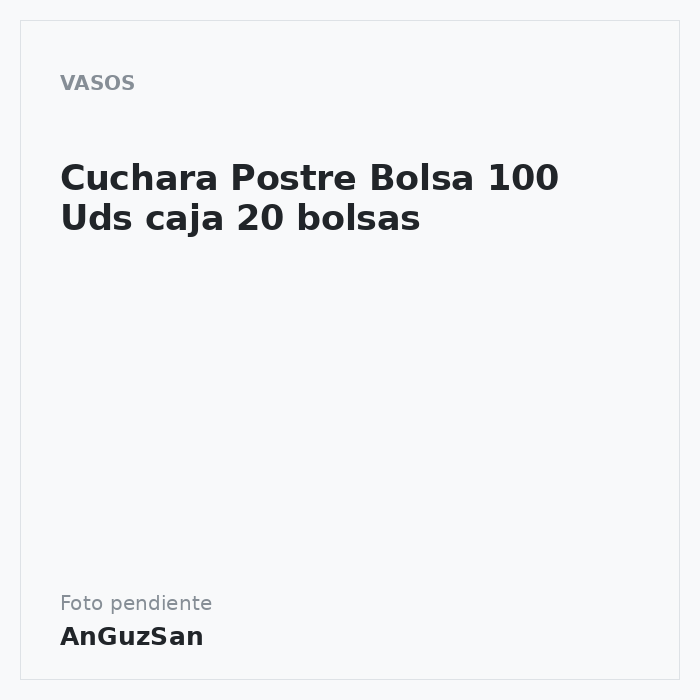 Cuchara Postre Bolsa 100 Uds caja 20 bolsas · Aceman
