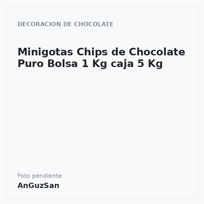 Minigotas Chips de Chocolate Puro Bolsa 1 Kg caja 5 Kg · Cremico