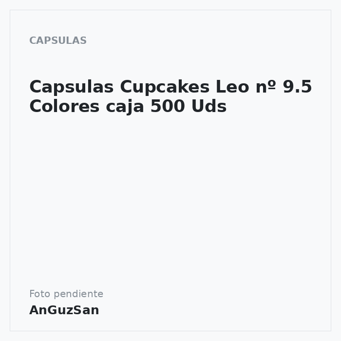 Capsulas Cupcakes Leo nº 9.5 Colores caja 500 Uds · Vifra