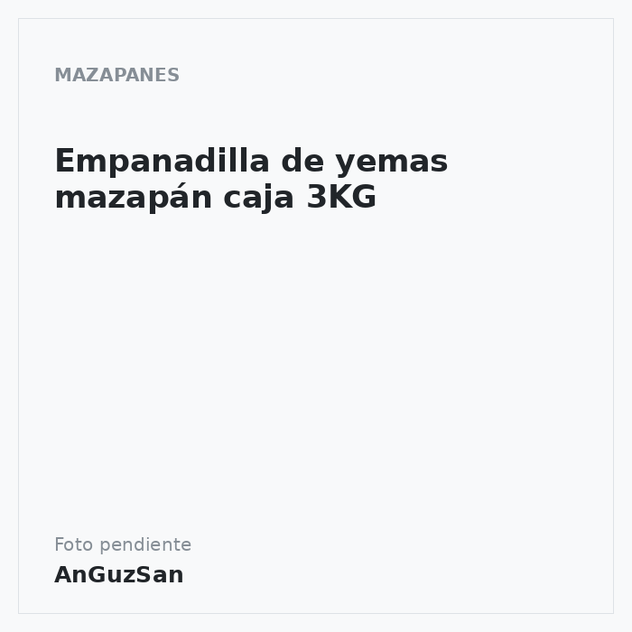 Empanadilla de yemas mazapán caja 3KG · Aceman