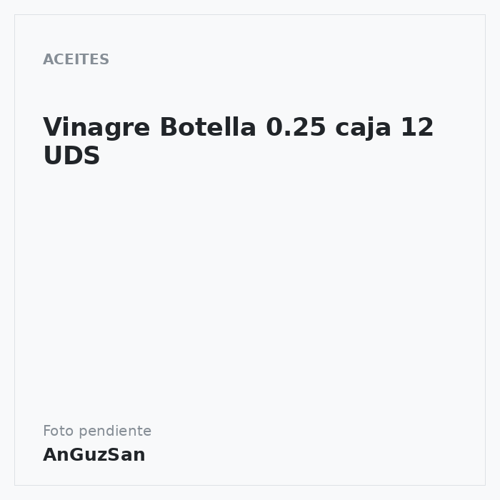 Vinagre Botella 0.25 caja 12 UDS · 12 unidades · Pepillo