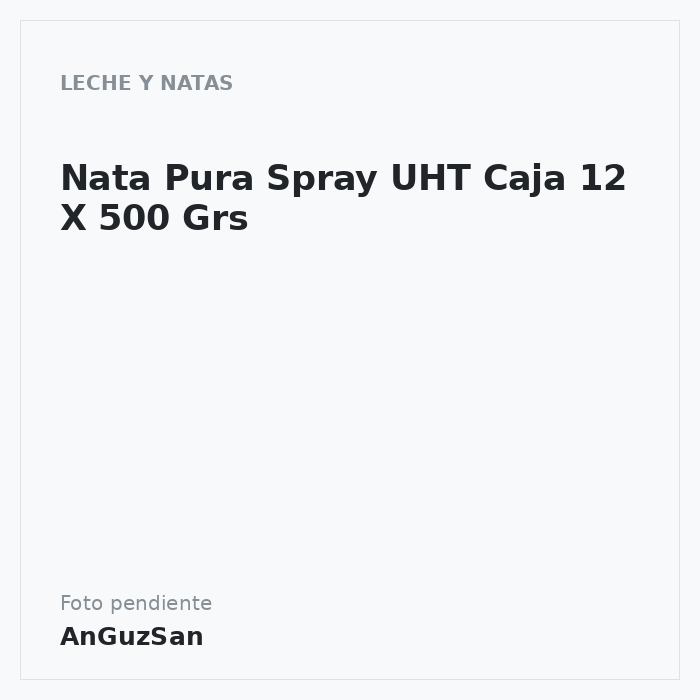 Nata Pura Spray UHT  Caja 12 X 500 Grs · 12 unidades · Castillo