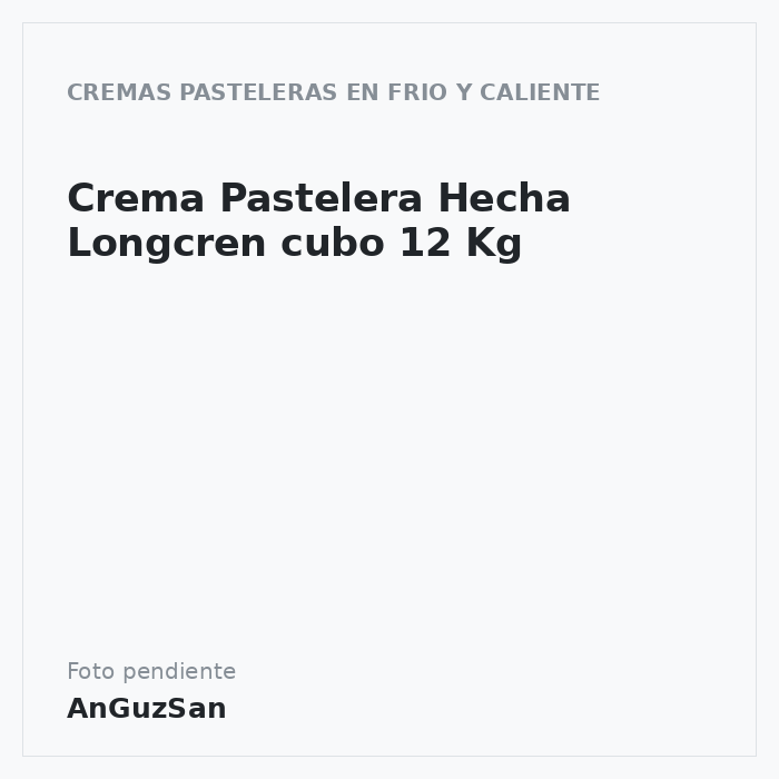 Crema Pastelera Hecha Longcren cubo 12 Kg · 12 unidades · Zeelandia