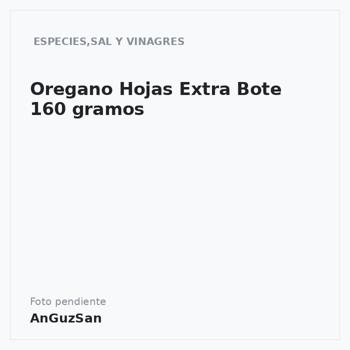 Oregano Hojas Extra Bote 160 gramos · Aceman