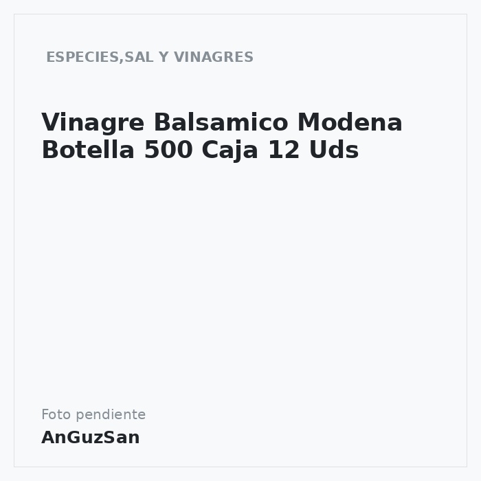 Vinagre Balsamico Modena Botella 500 Caja 12 Uds · 12 unidades · Ybarra