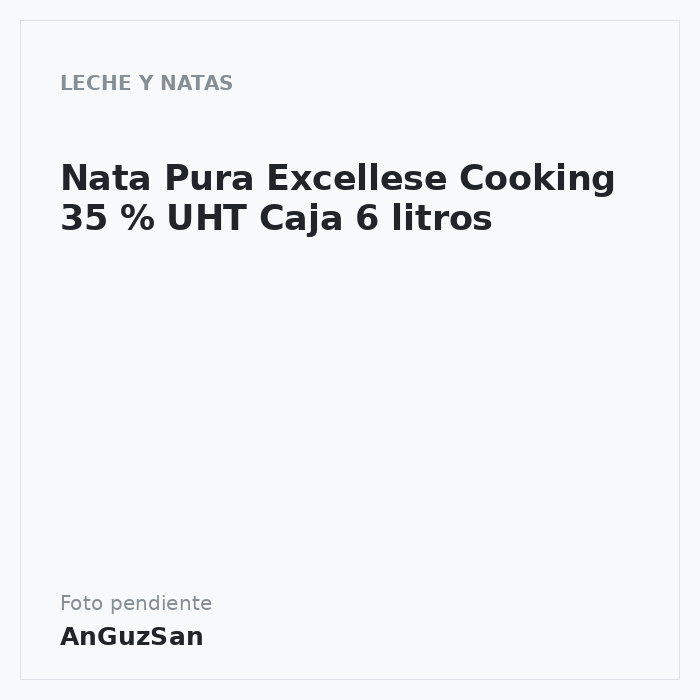 Nata Pura Excellese Cooking 35 % UHT Caja 6 litros · 6 unidades · Elle-Vire
