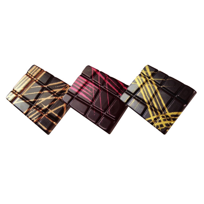Placas Metalizadas Chocolate Negro Rayadas · 160 unidades · Artipas