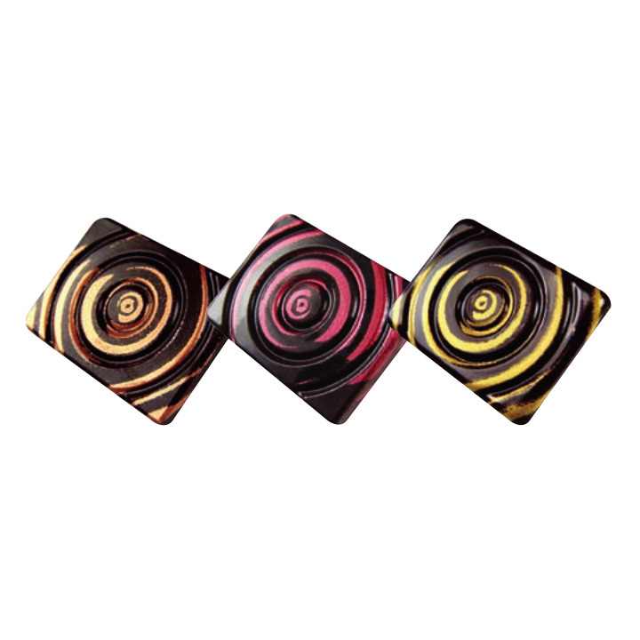 Placas Metalizadas Chocolate Negro Con Círculos · 160 unidades · Artipas