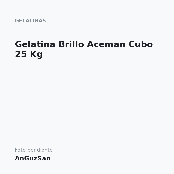 Gelatina Brillo Aceman Cubo 25 Kg · 25 unidades