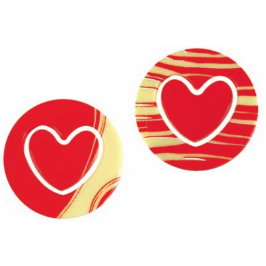 Discos Corazones Chocolate Blanco · 60 unidades