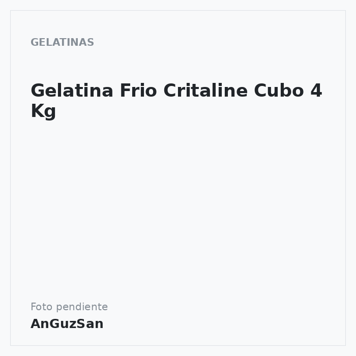 Gelatina Frio Critaline Cubo 4 Kg · Martin Braun