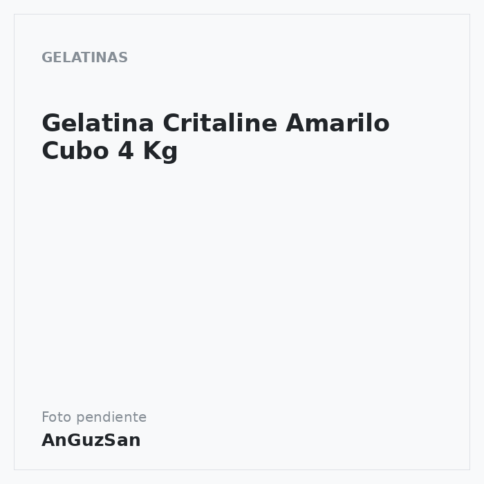 Gelatina Critaline Amarilo Cubo 4 Kg · Martin Braun