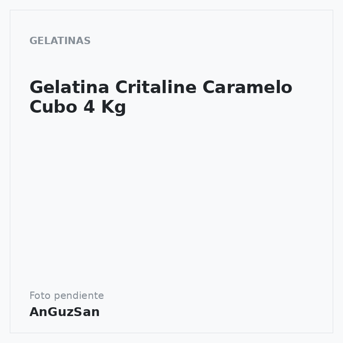 Gelatina Critaline Caramelo Cubo 4 Kg · Martin Braun