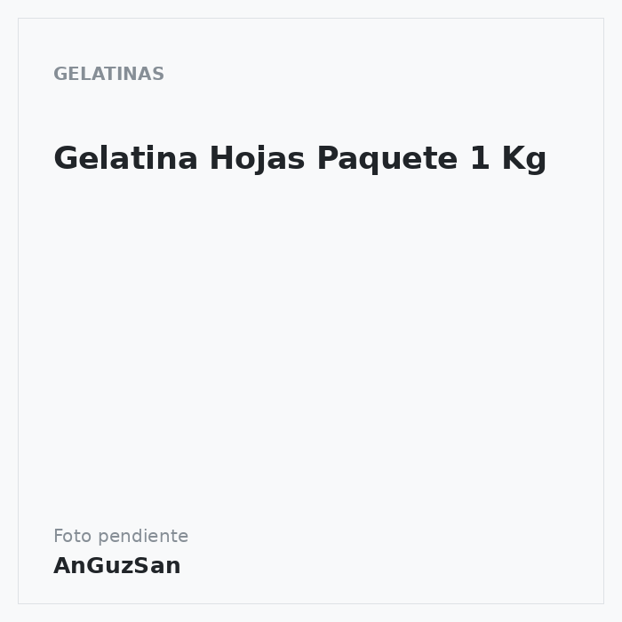 Gelatina Hojas Paquete 1 Kg · Aceman