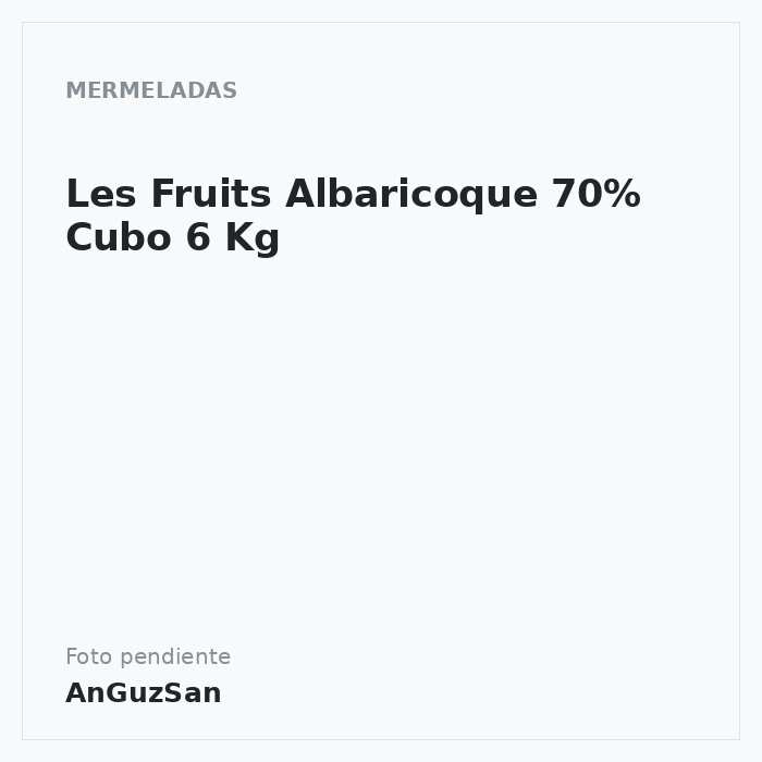 Les Fruits Albaricoque 70% Cubo 6 Kg · Bakels