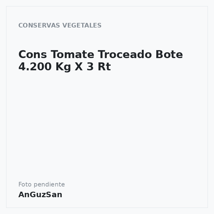 Cons Tomate Troceado Bote 4.200 Kg X 3 Rt · 3 unidades · Gallina Blanca