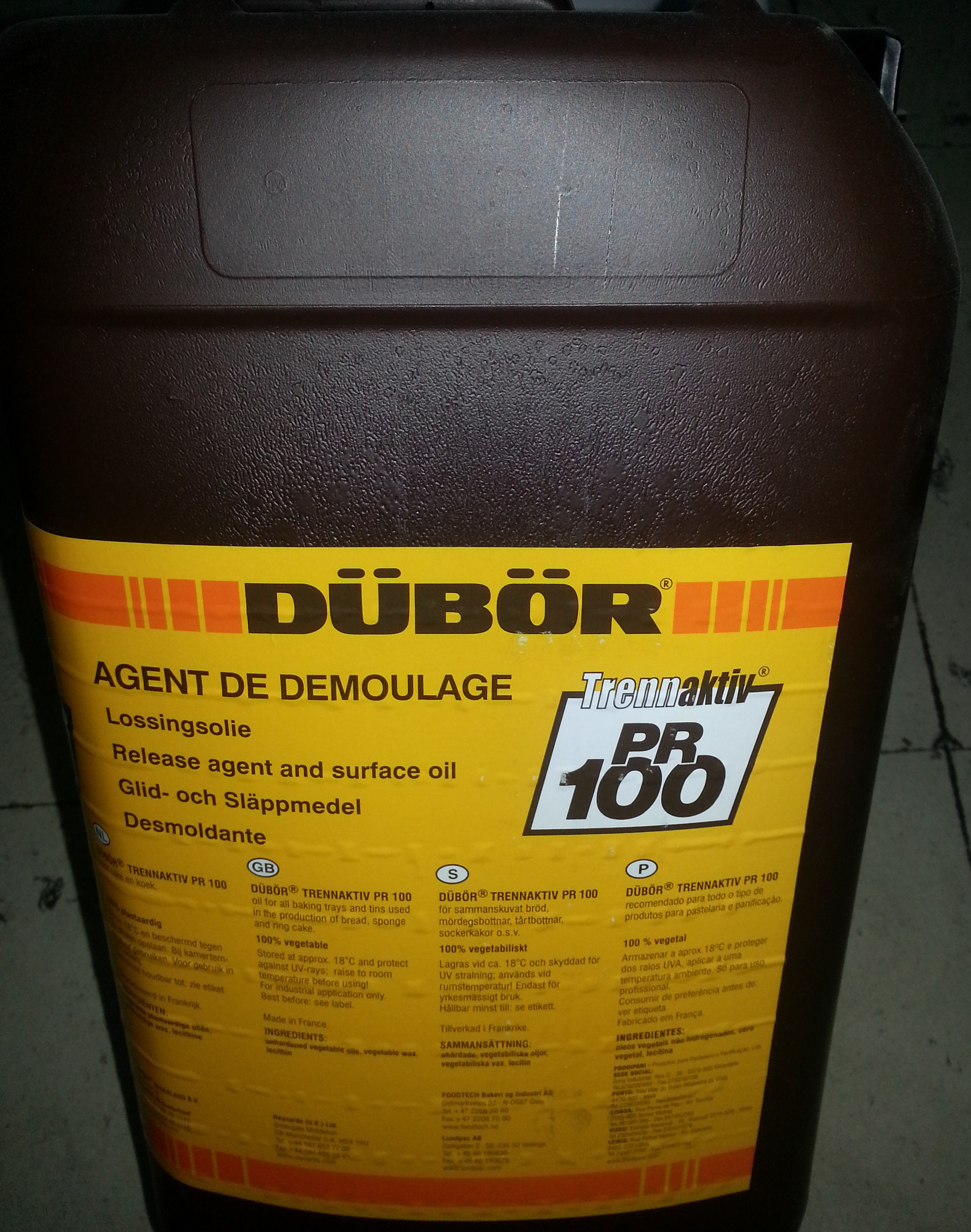 Desmoldeante PR-100  15 litros · 15 unidades · Trennaktiv