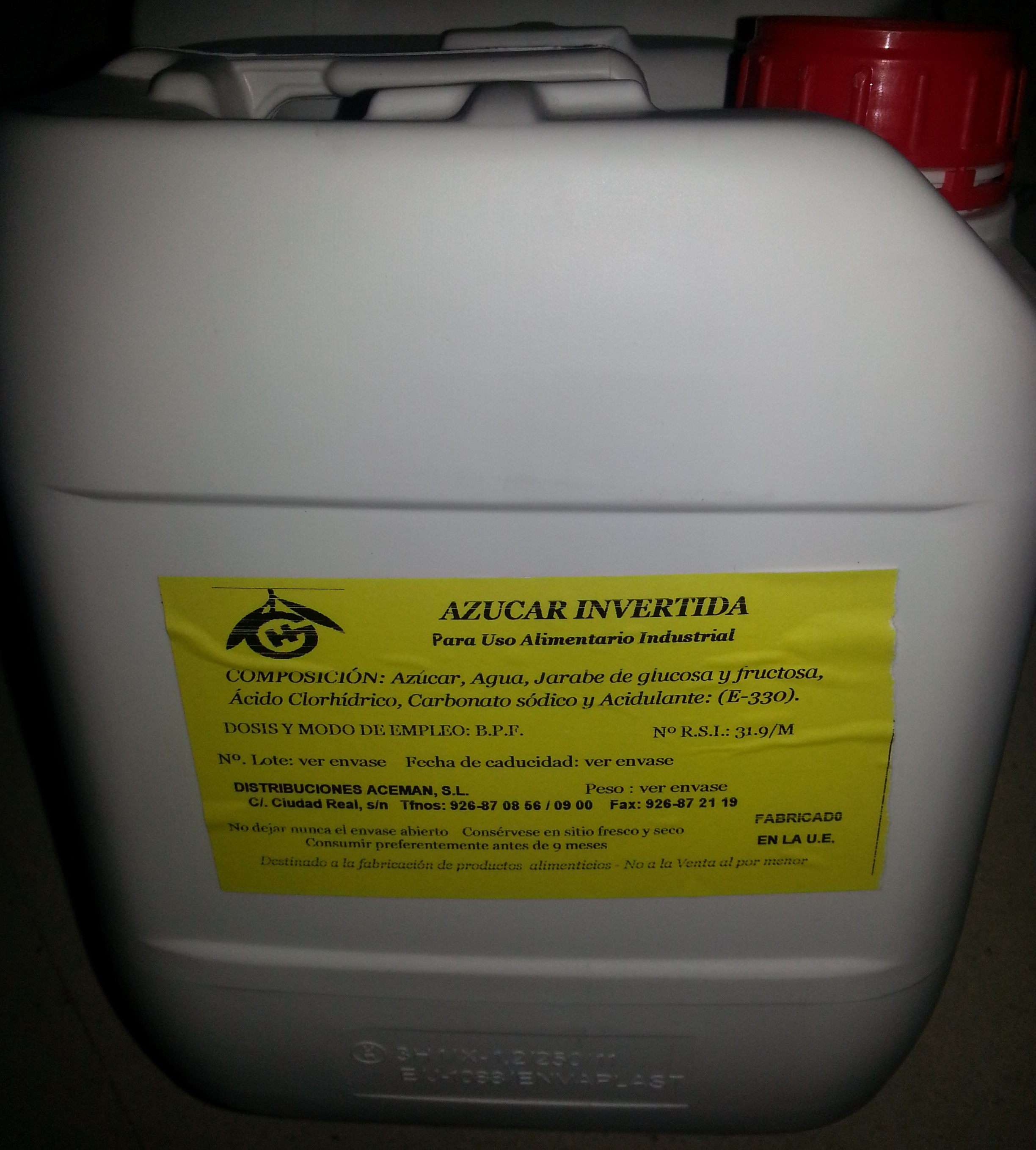 Azucar invertido cubo 6 Kg · 6 unidades