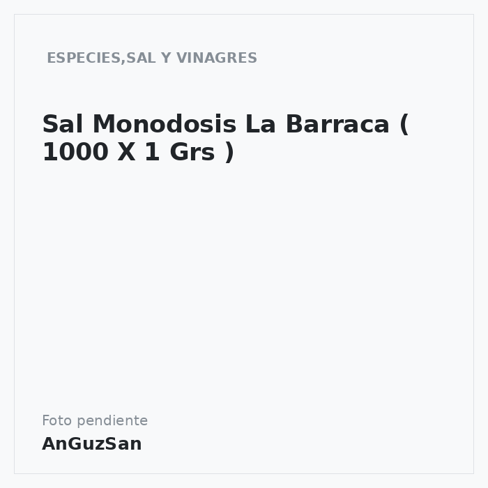 Sal Monodosis La Barraca ( 1000 X 1 Grs )