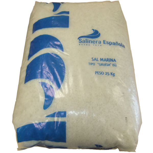 Especies Sal Gruesa (Azul) saco 25 Kg · Salina Española