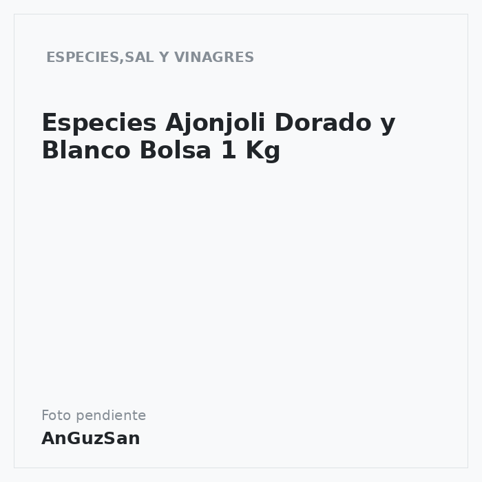 Especies Ajonjoli Dorado y Blanco Bolsa 1 Kg · Aceman