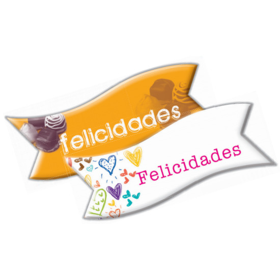 Letrero Oblea Felicidades 9½X4 Cm · 48 unidades · Artipas