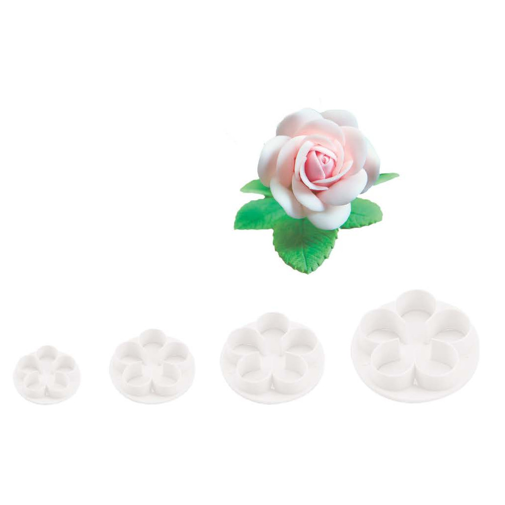 Set 4 Cortantes Petalos De Rosa · Artipas