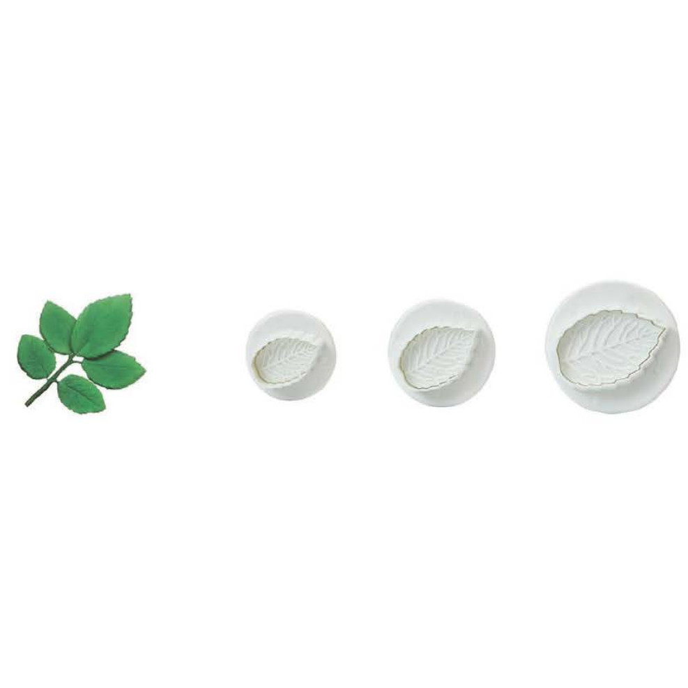 Set 3 Cortantes Hoja De Rosa Pequeña · Artipas