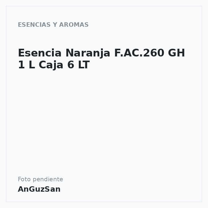 Esencia Naranja F.AC.260  GH 1 L Caja 6 LT · 6 unidades · IGH
