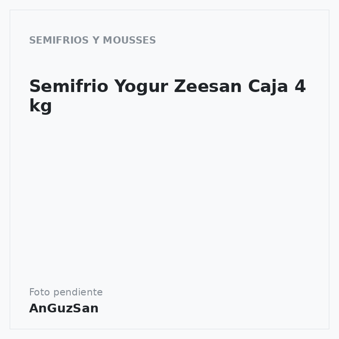Semifrio Yogur Zeesan Caja 4 kg · 4 unidades · Zeelandia