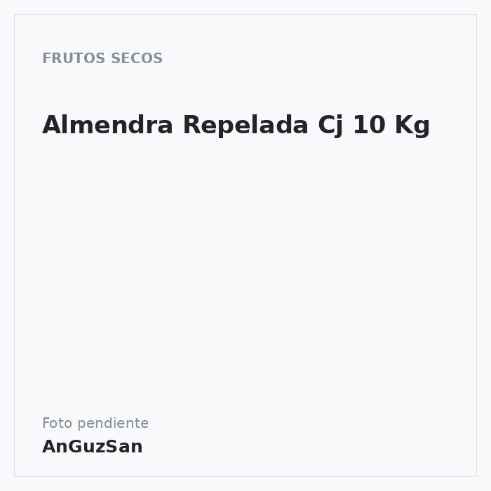 Almendra Repelada Cj 10 Kg · 10 unidades · Oro del Mediterraneo