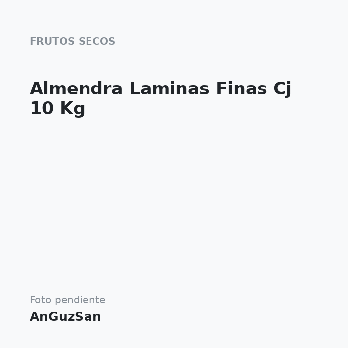 Almendra Laminas Finas Cj 10 Kg · 10 unidades · Oro del Mediterraneo
