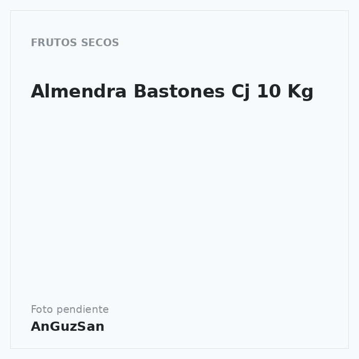 Almendra Bastones Cj 10 Kg · 10 unidades · Oro del Mediterraneo