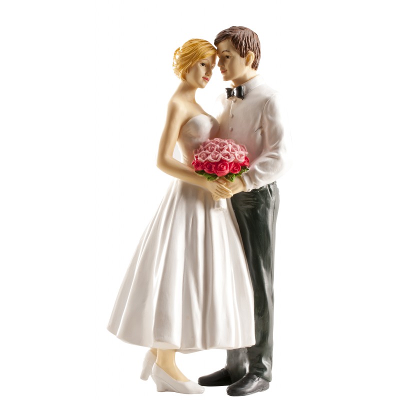 Pareja Boda Con Ramo 16 cm · 2 unidades · Dekora