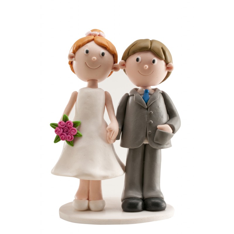 Pareja Boda Clay Cogidos Mano 13 cm · 2 unidades · Dekora