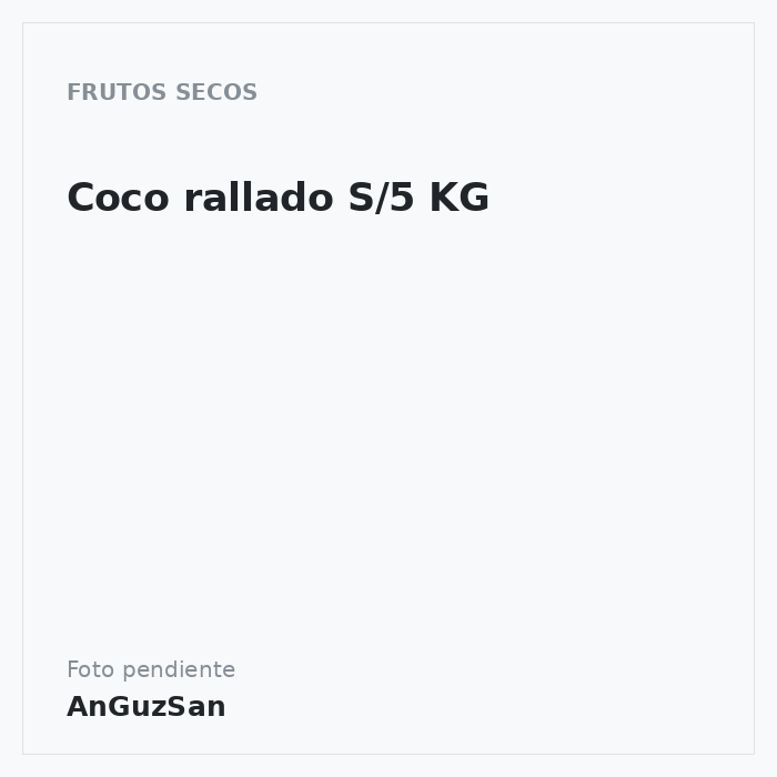 Coco rallado S/5 KG · 5 unidades · Aceman