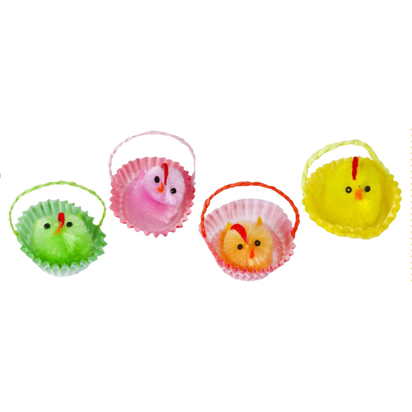 Pollitos en cupcake colores surtidos · 12 unidades · Artipas