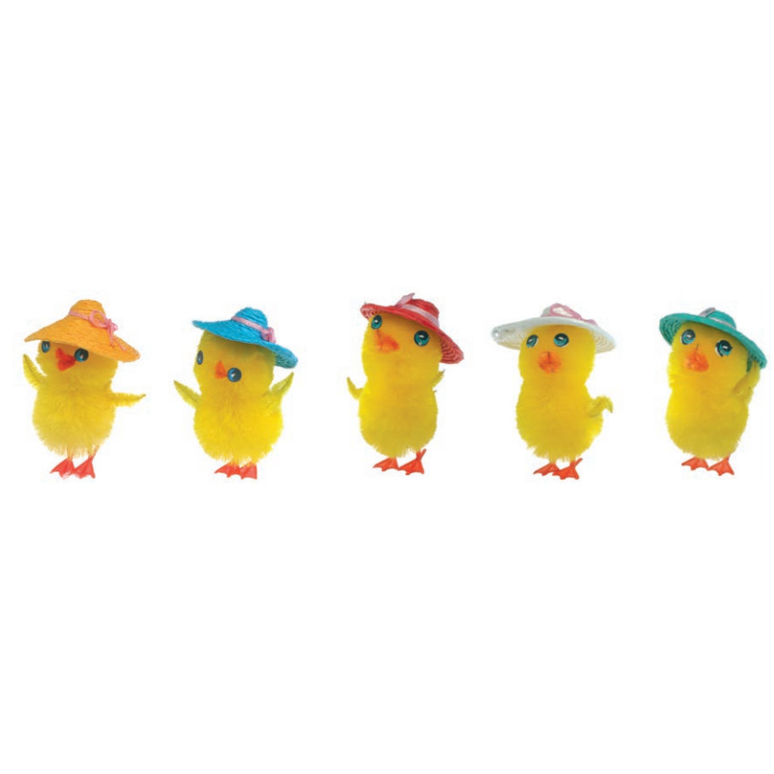Pollo sombrero colores 5 cms · 36 unidades · Artipas